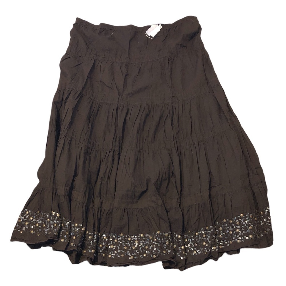 CHICO'S Maxi Skirt Women's Size One/Medium Brown Peasant Western Boho